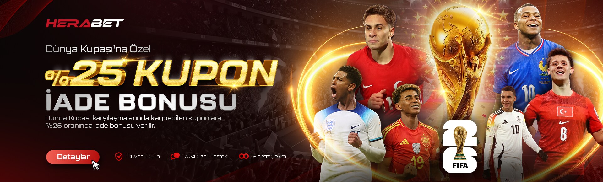 Herabet %25 Dünya Kupası kupon iade bonusu
