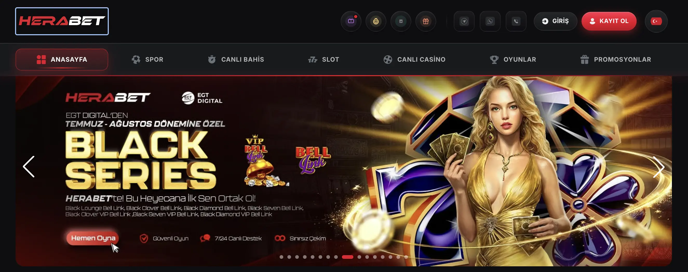 Herabet Türkçe krupiyeli canlı casino masaları
